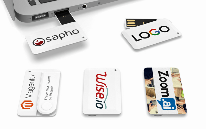 Wallet Card Mini Spin | CustomUSB Business Card Flash Drive