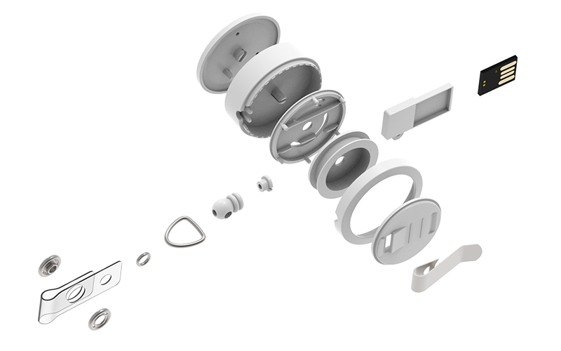Badge Reel USB Flash Drive | Exploded Diagram
